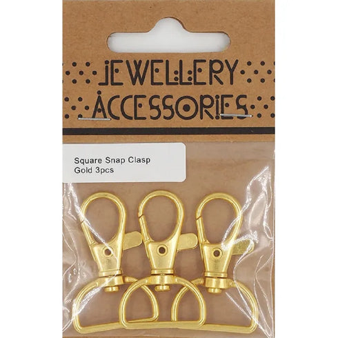 Gold Colour Square Base Snap Clasp